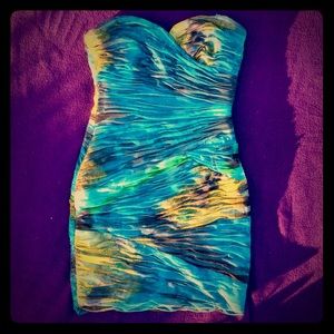 Strapless tulle netting dress